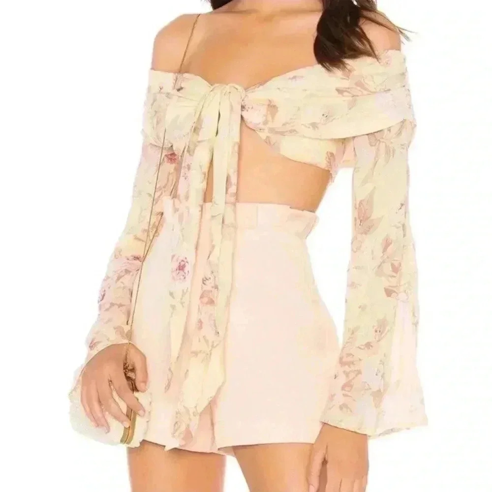 Majorelle revolve adjustable tie front rum runner top